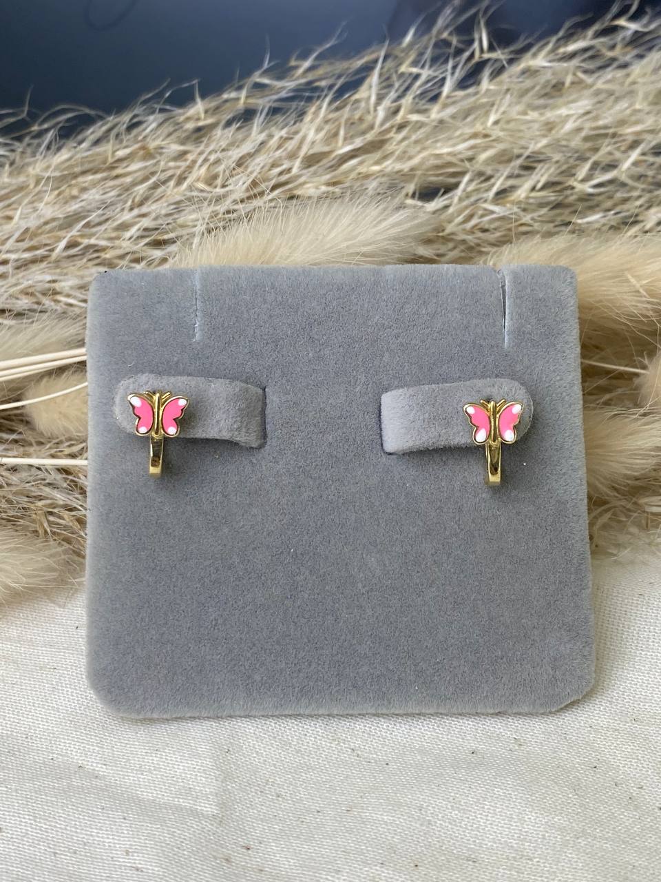 Серьги детские из желтого золота  585 пробы